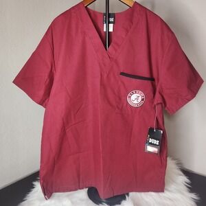Scrub Dudz Scrub Top Women S Crimson Alabama Crimson Tide Embroidered V-Neck